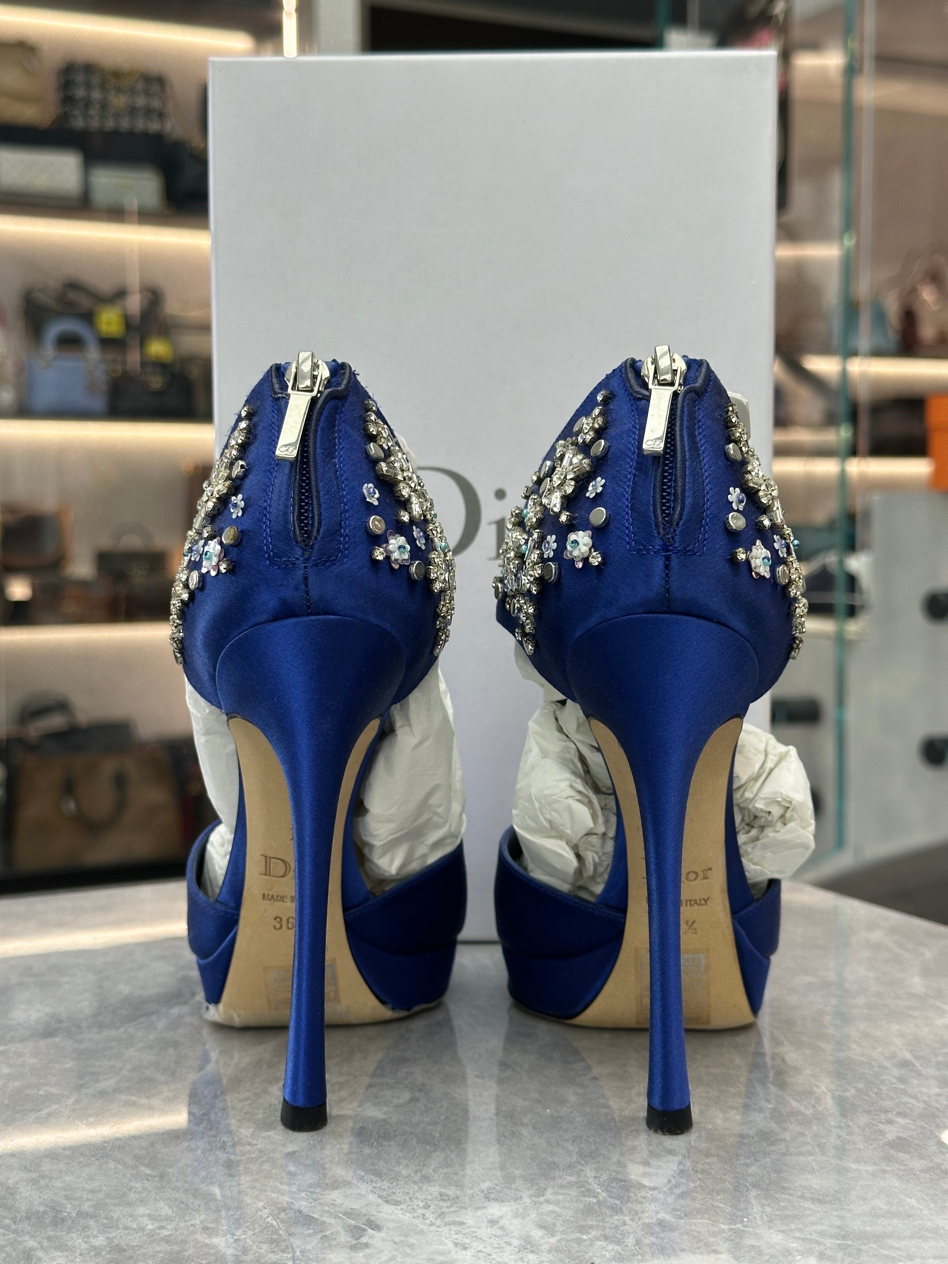 Dior Crystal Blue Heels 36.5