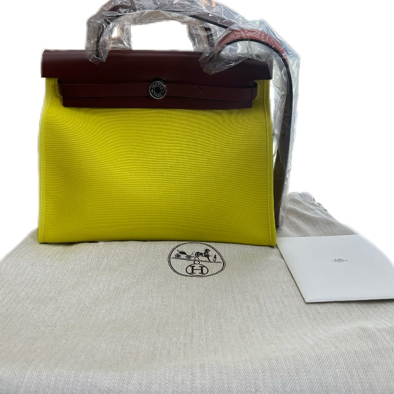 Hermès Herbag 31 SHW Rouge selliere /Jaune de naples(red/yellow) A Stamp