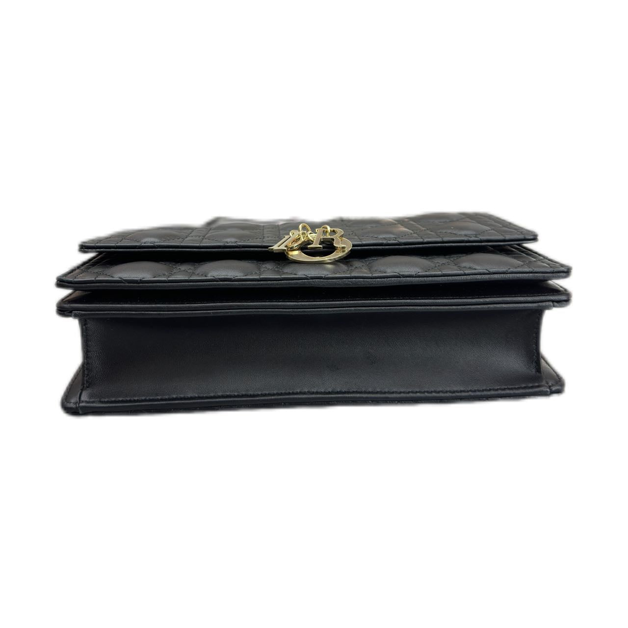 CHRISTIAN DIOR My Dior Top Handle Cannage Lambskin Bag (Black)