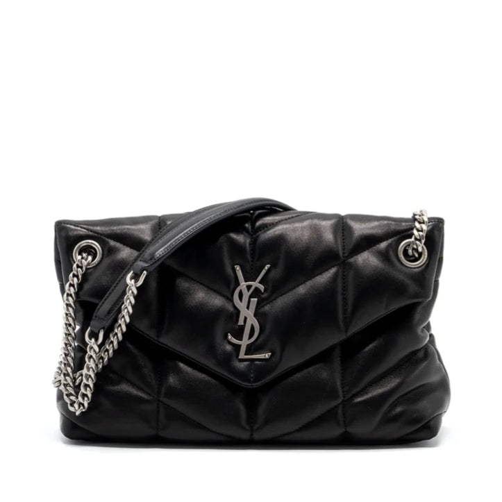 YSL Toy Puffer in Nappa Leather (Black/Silver)