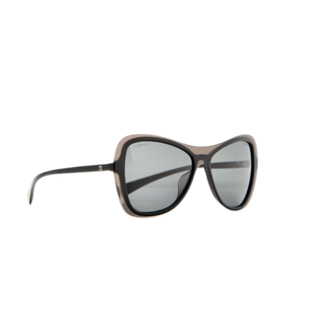 CHANEL Shield Butterfly Runway Sunglasses (Black/Gray)