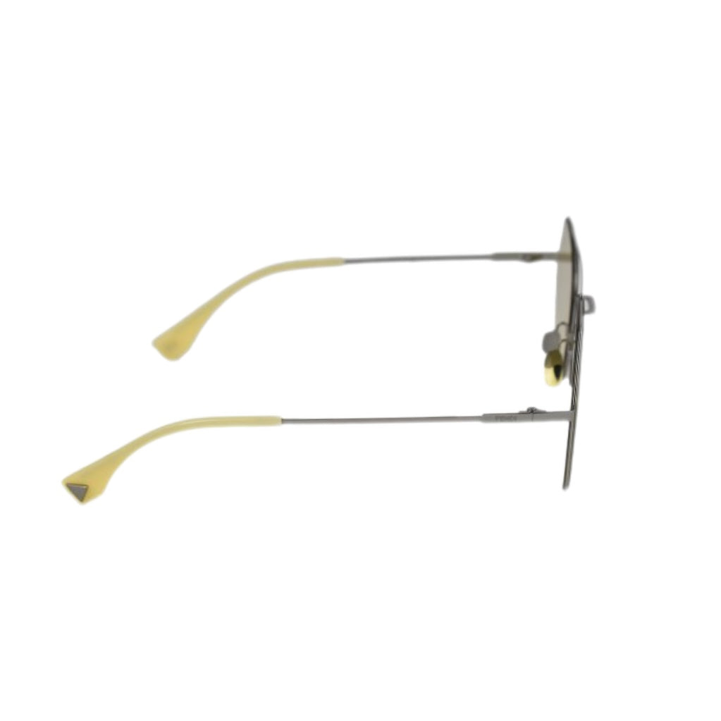 FENDI Sunglasses Sky FF Logo 0194/S Aviator-shaped (Silver Yellow Honey Gold)