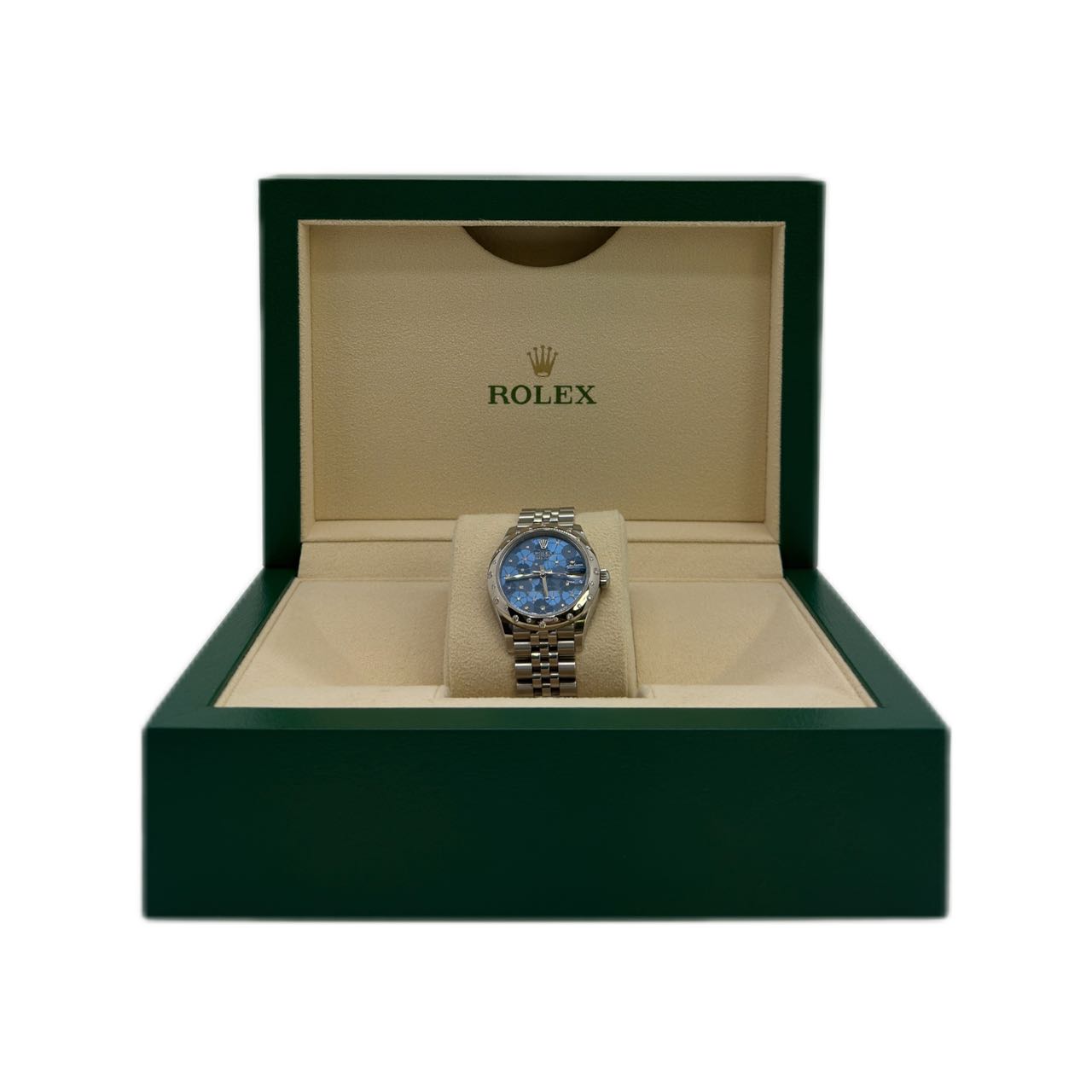 Rolex 278344RBR Datejust 31 with Oystersteel and White Gold, Azzurro blue  floral Dial, Oyster Bracelet