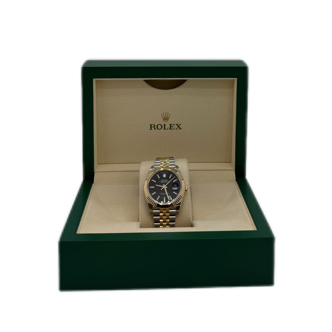 ROLEX 126333 DATEJUST 41 WITH OYSTERSTEEL AND YELLOW GOLD, BRIGHT BLACK DIAL, OYSTER BRACELET