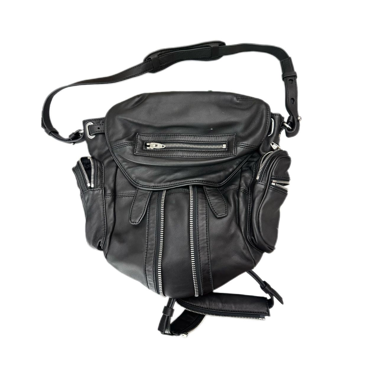 ALEXANDER WANG Marti Mini Backpack (Black and Silver)