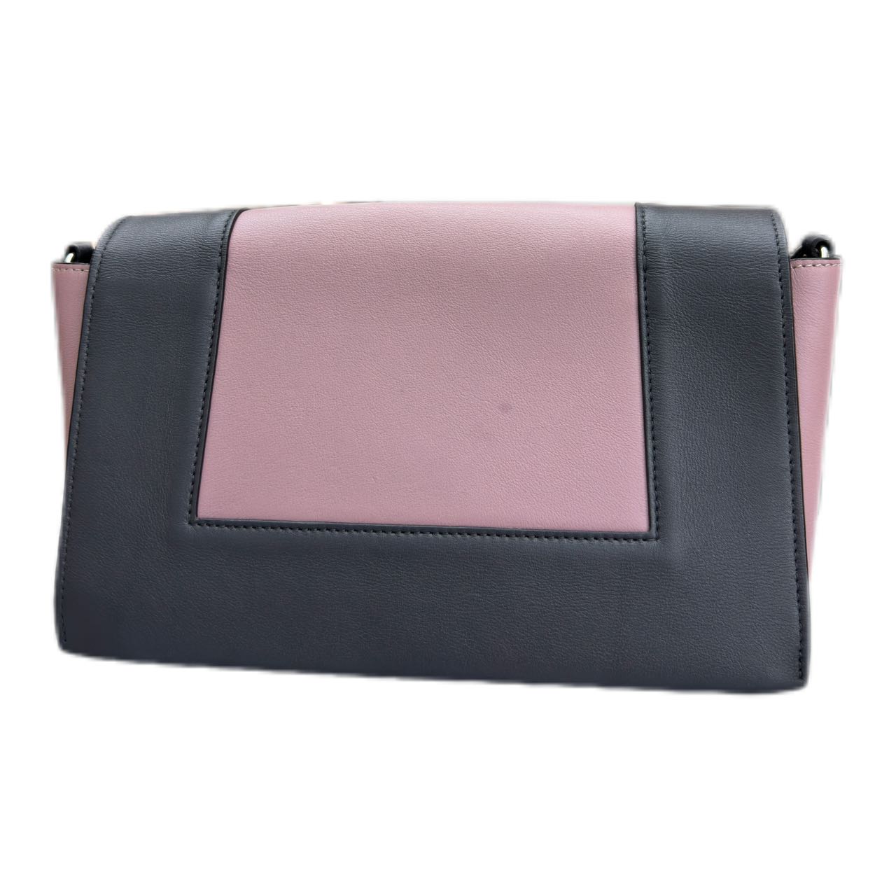 CELINE Medium Frame Shoulder Bag in Smooth Calfskin (Grey/Pink)