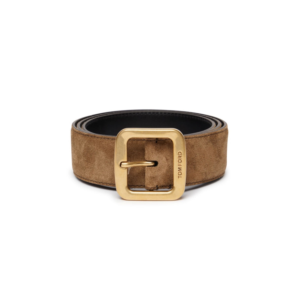 TOM FORD Suede Square Belt (Brown)