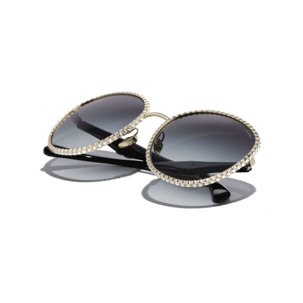 CHANEL Sunglasses Round Sunglasses (Gold/Gradient Gray) 59