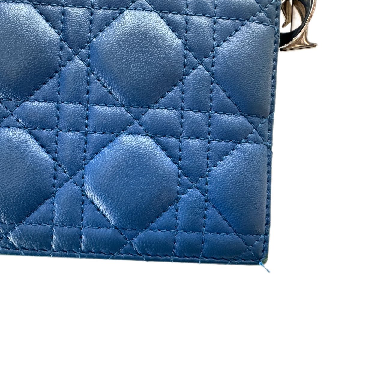 Christian Dior 2014 CANNAGE LADY DIOR Convertible Chain Clutch Crossbody Bag (Midnight Blue)