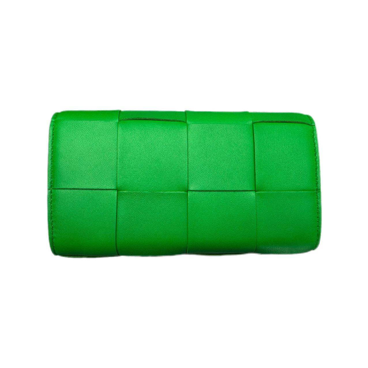 BOTTEGA VENETA Cassette Intrecciato Leather Wallet (Green)