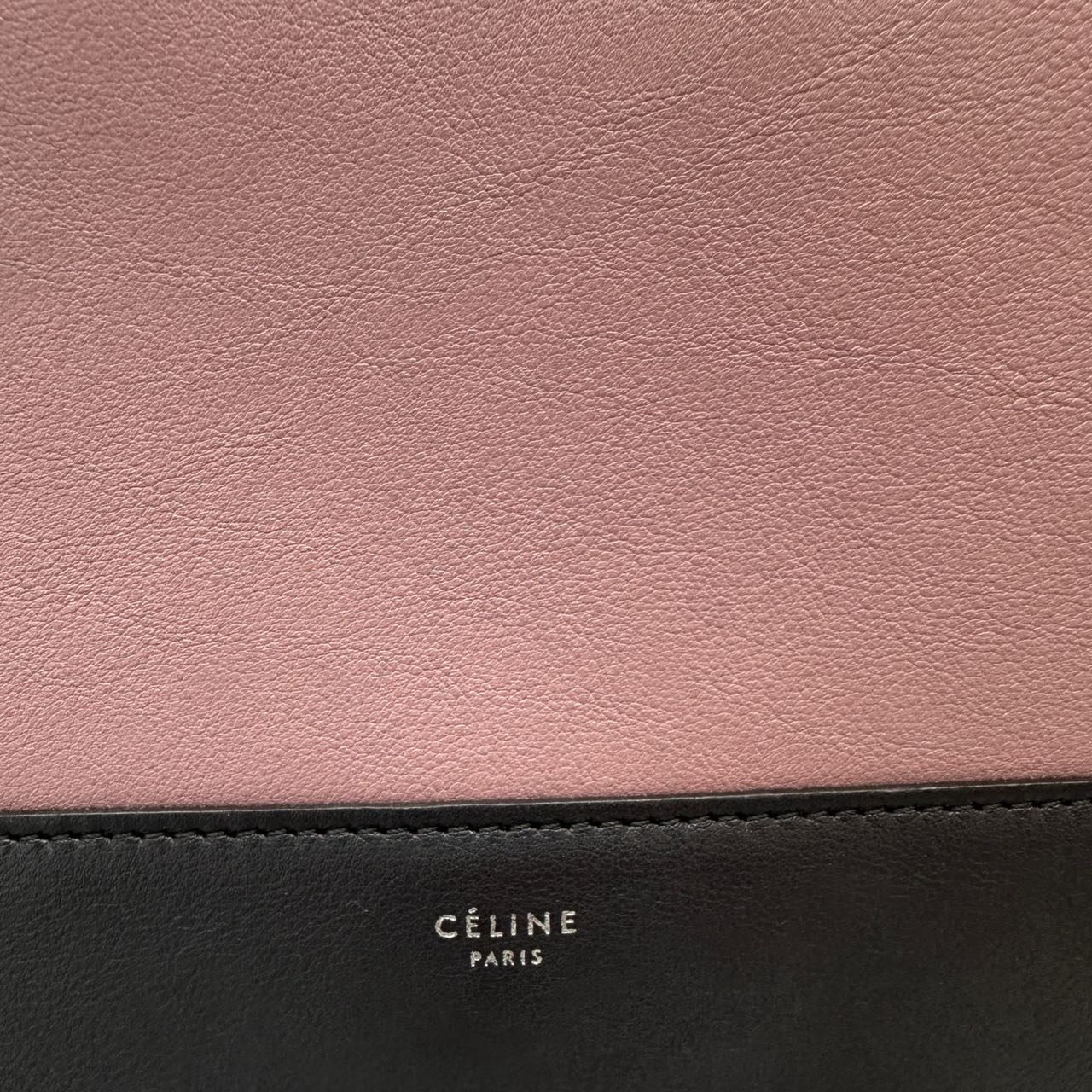 CELINE Medium Frame Shoulder Bag in Smooth Calfskin (Grey/Pink)