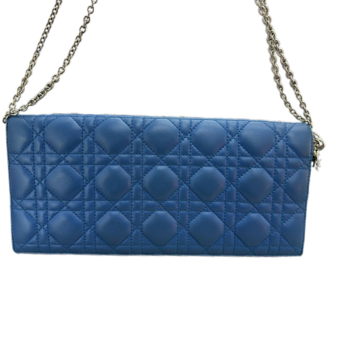 Christian Dior 2014 CANNAGE LADY DIOR Convertible Chain Clutch Crossbody Bag (Midnight Blue)