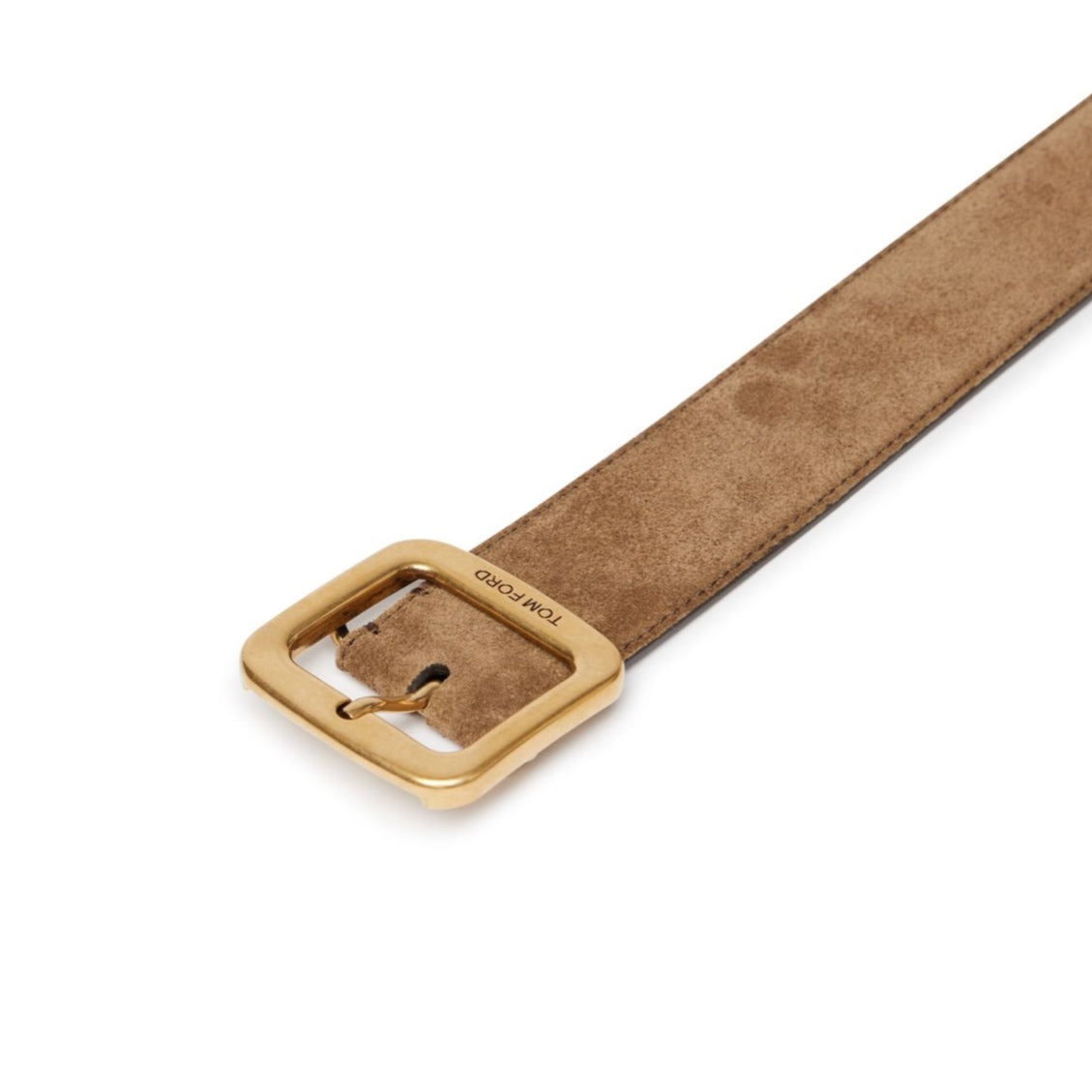 TOM FORD Suede Square Belt (Brown)