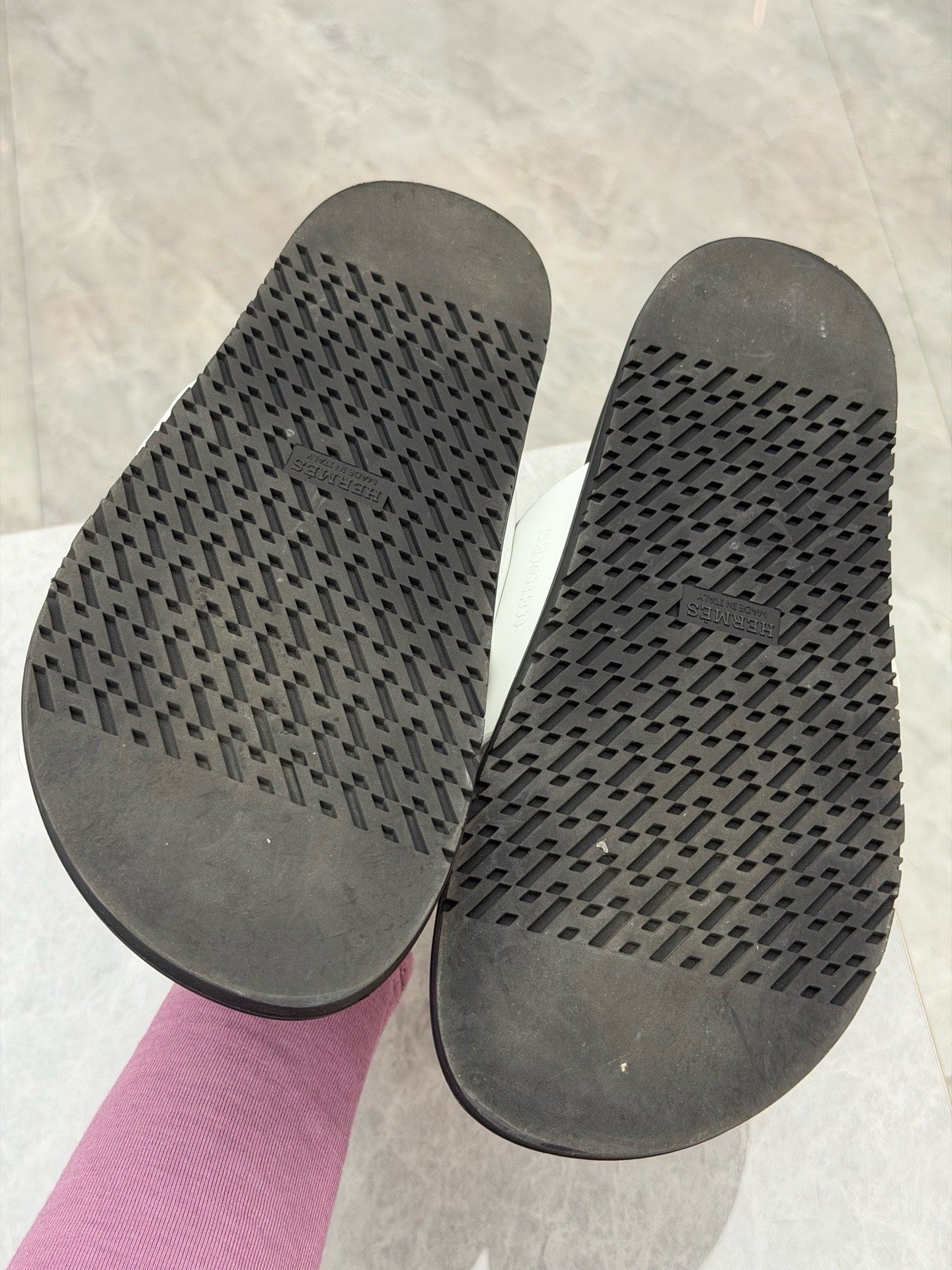 HERMÈS Chypre Sandal – Black and White Calfskin, Size 40, Good Pre-Owned