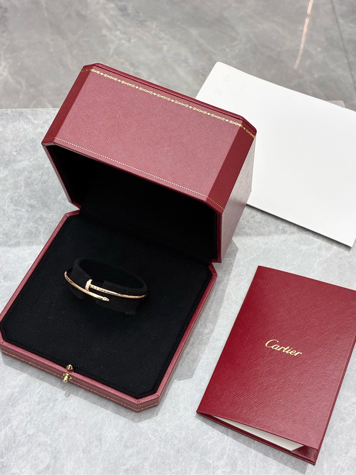 CARTIER Juste un Clou Bracelet – Small Model, 18K Rose Gold with Diamonds, Size 15, Brand New
