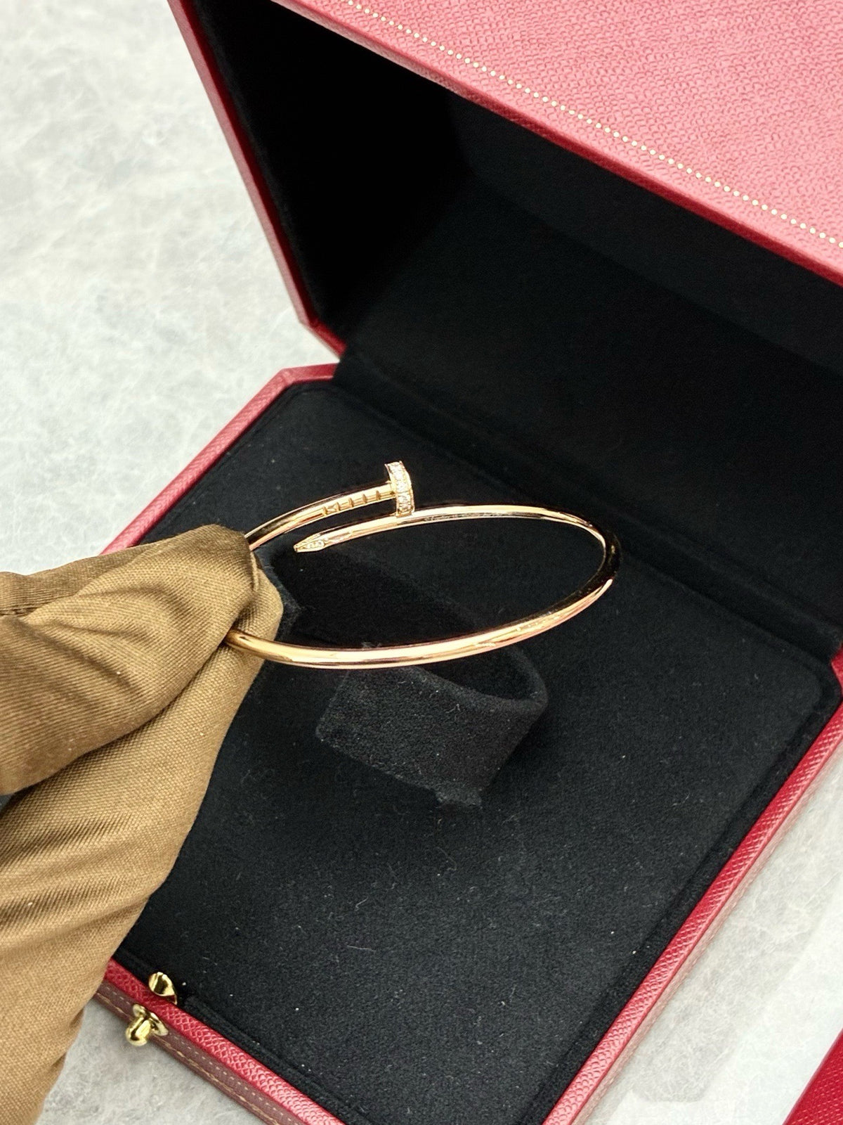 CARTIER Juste un Clou Bracelet – Small Model, 18K Rose Gold with Diamonds, Size 15, Brand New