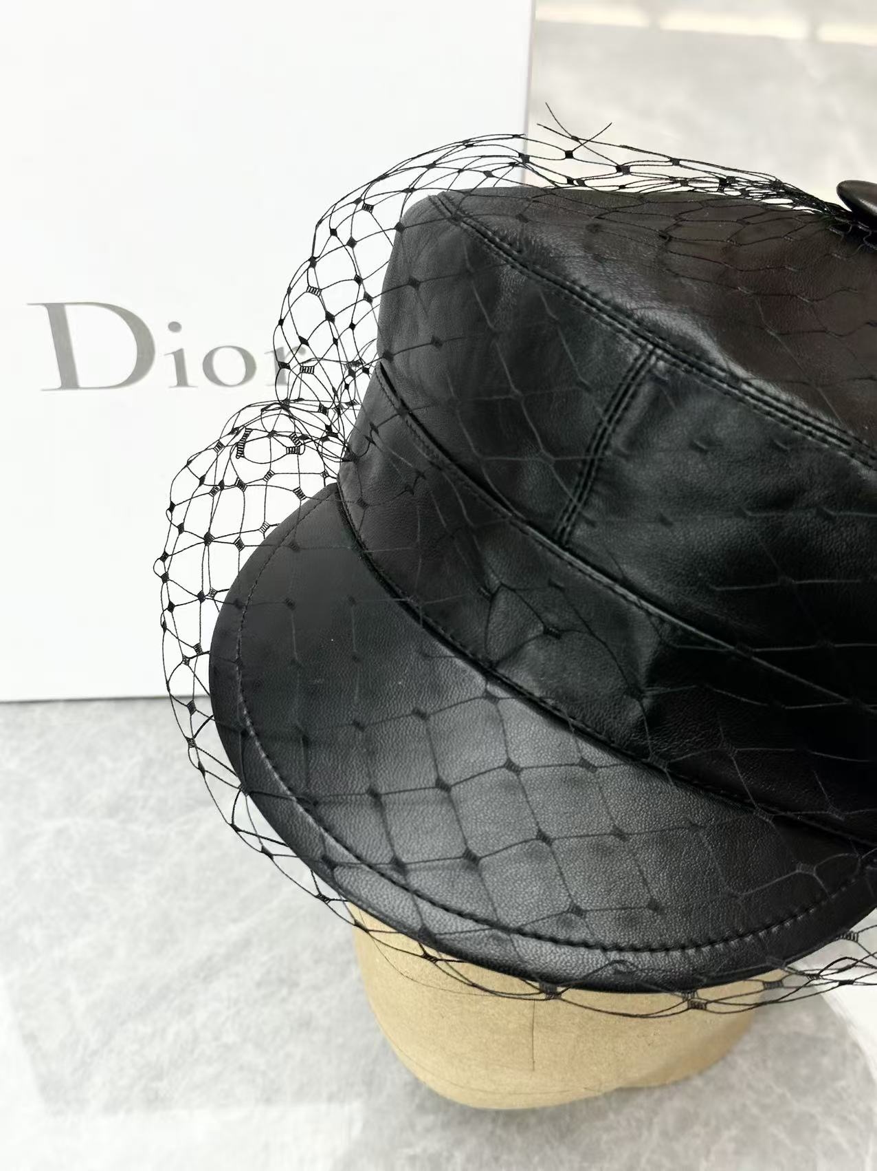 Christian Dior Lamb Leather Newsboy Cap