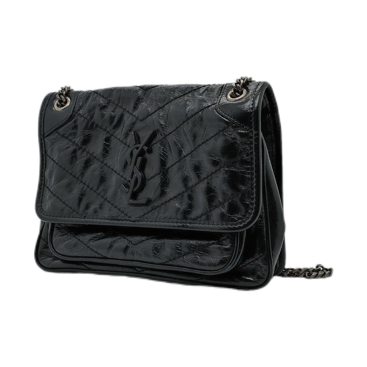 YSL Niki Baby Vintage Black Flap Bag