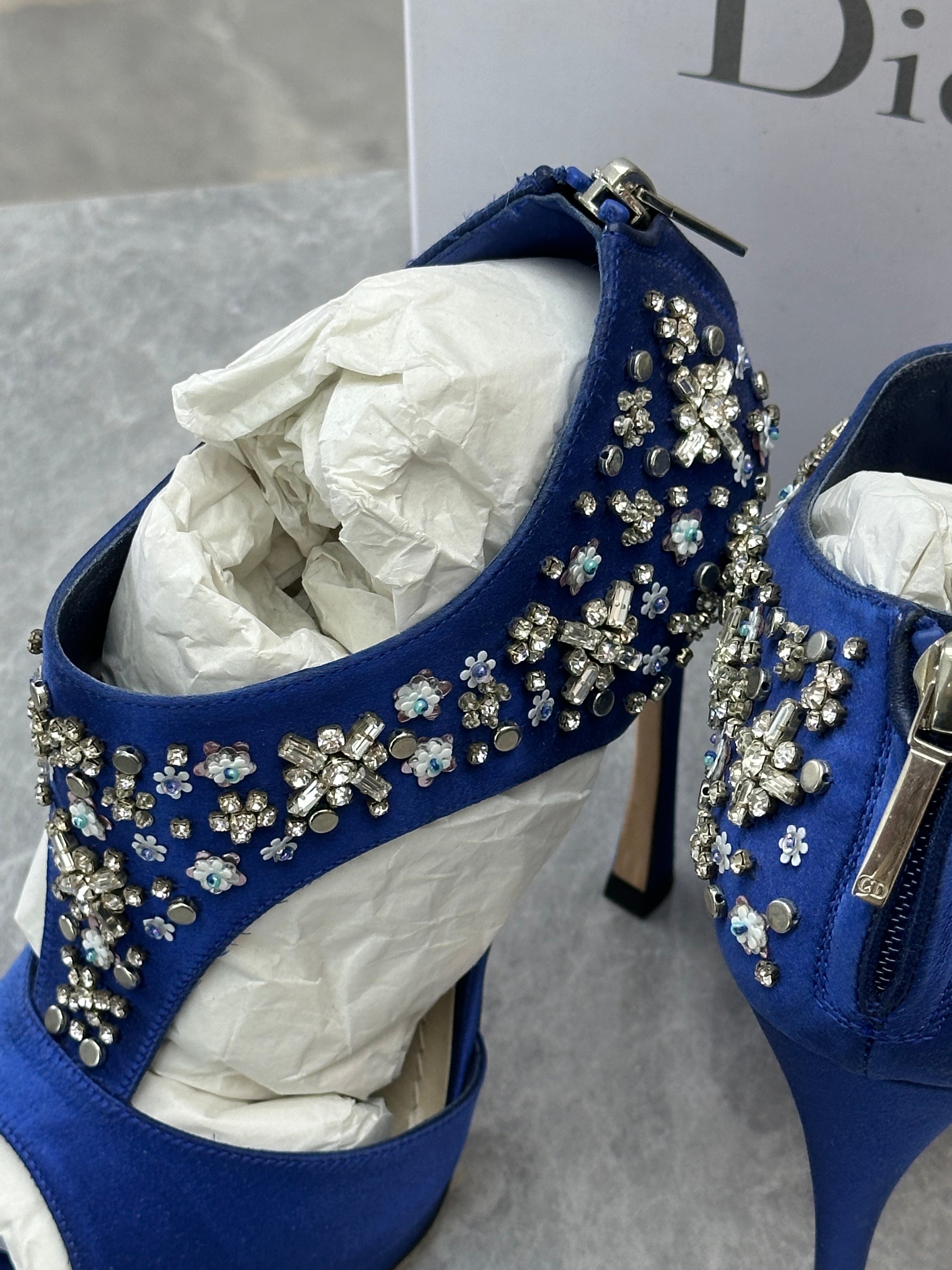 Dior Crystal Blue Heels 36.5