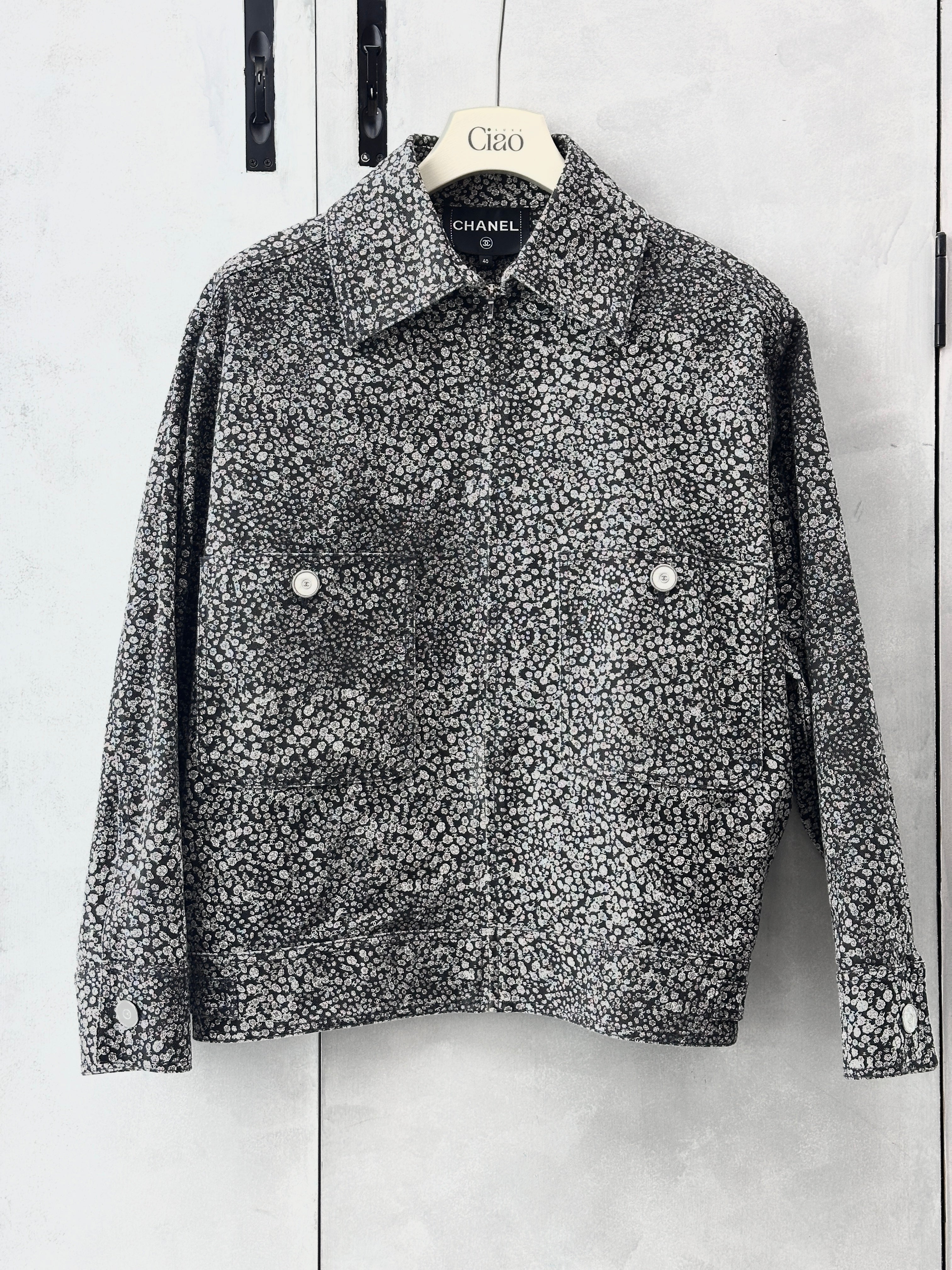 Chanel Grey Camelia Jacket size40