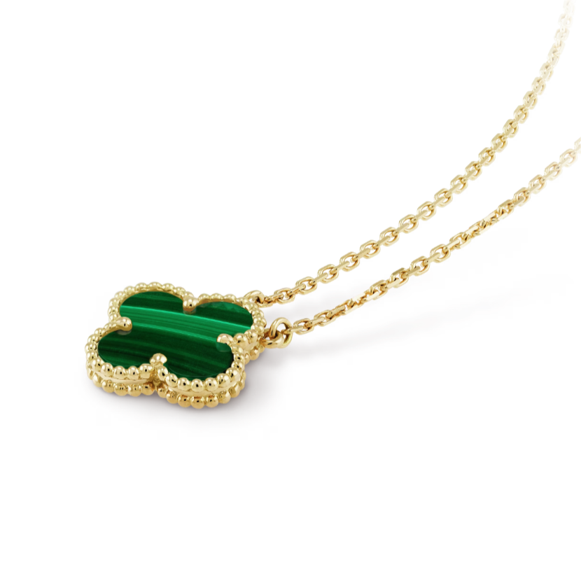 Van Cleef & Arpels Vintage Alhambra Pendant (Malachite) Yellow Gold