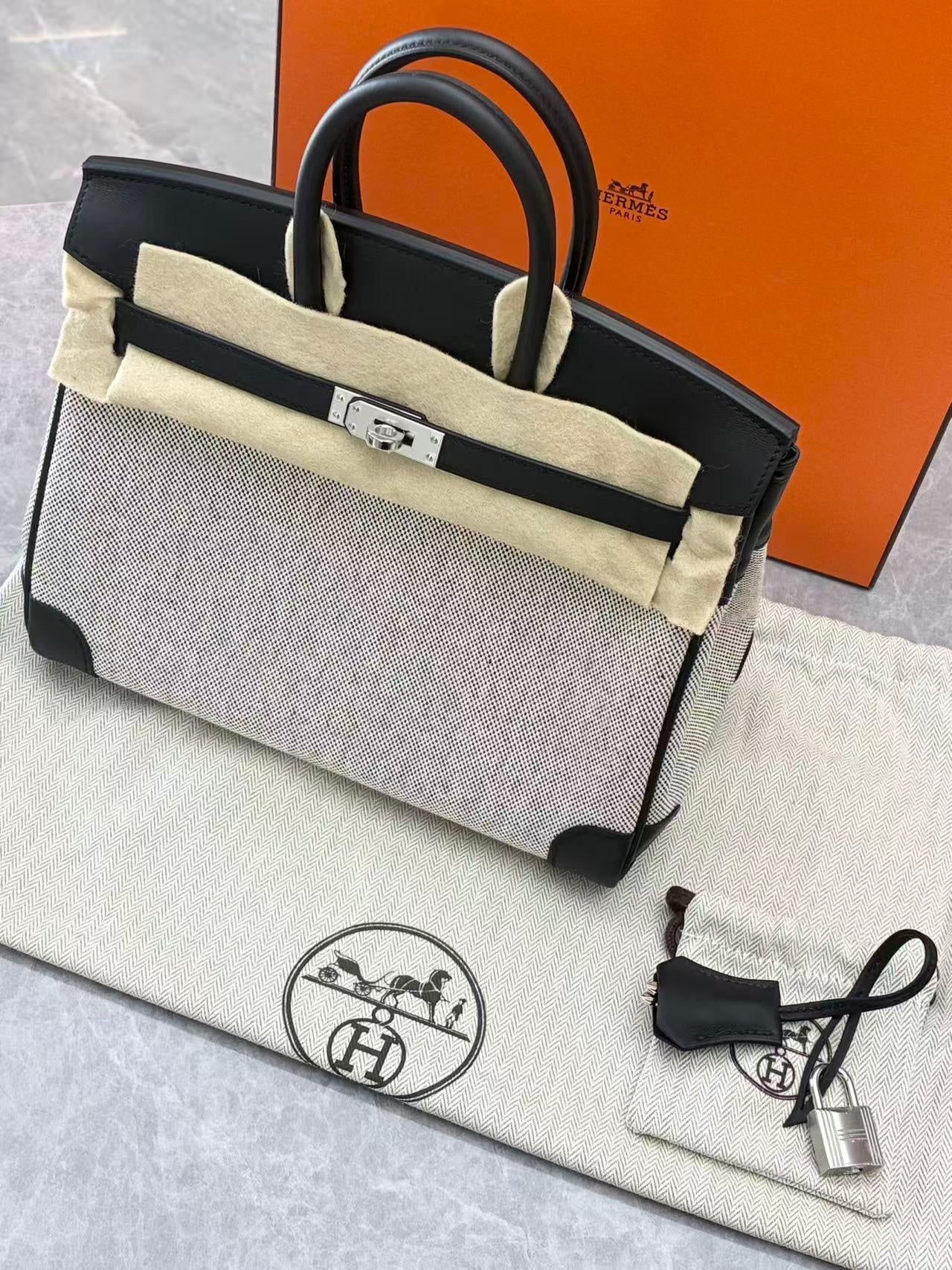 HERMÈS Birkin 25 Panda with full-set accessories